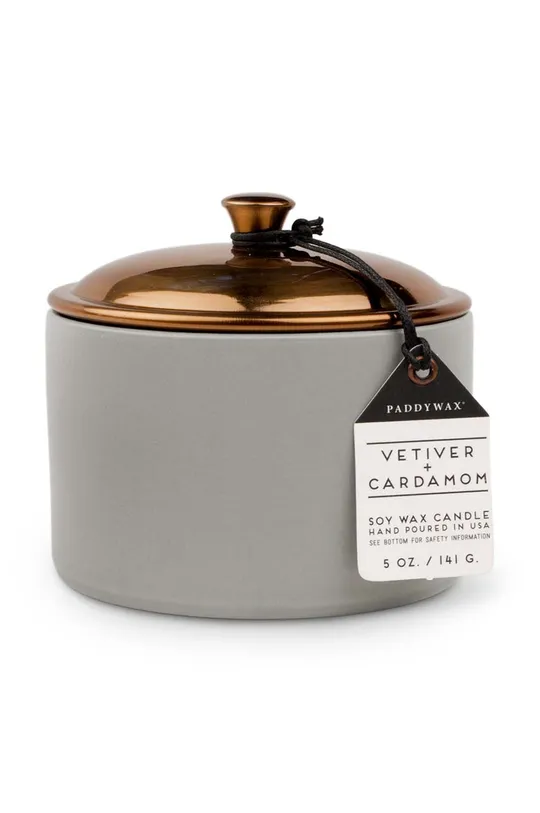 γκρί Αρωματικό κερί σόγιας Paddywax Vetiver & Cardamon 141 g Unisex