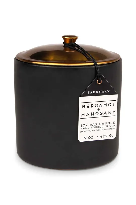 czarny Paddywax świeca zapachowa sojowa Bergamot & Mahogony 425 g Unisex