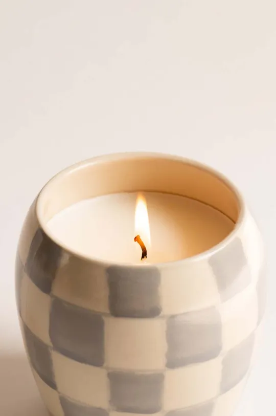 Αρωματικό κερί σόγιας Paddywax Checkmate Cotton & Teak 311 g Κεραμική, Κερί σόγιας