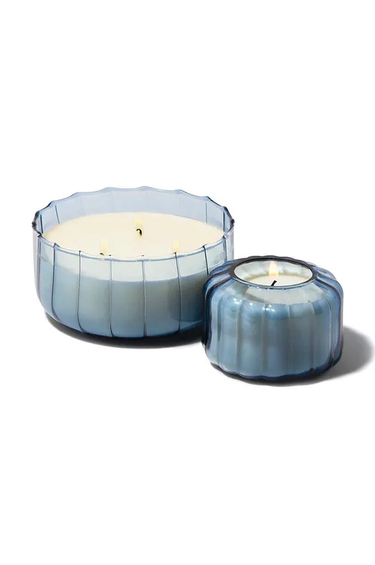 Mirisna svijeća od sojinog voska Paddywax Ripple Peppered Indigo 128 g plava