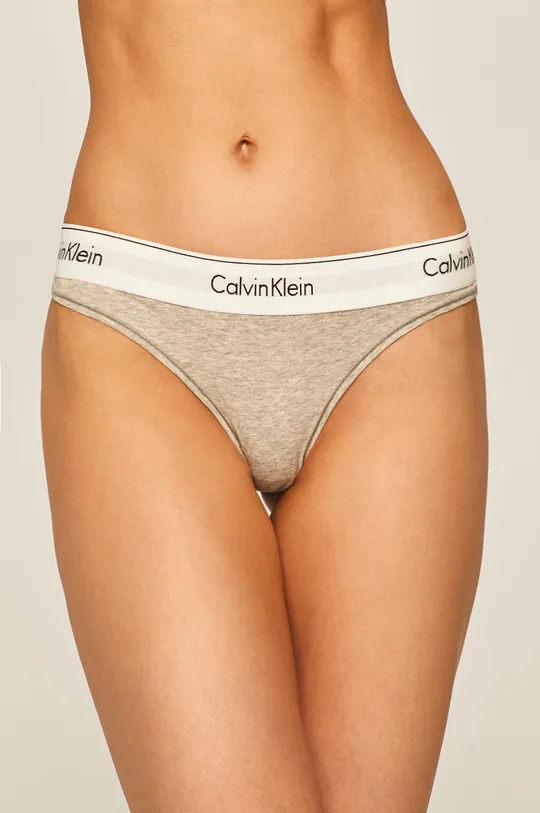 szary Calvin Klein Underwear -  Stringi Damski