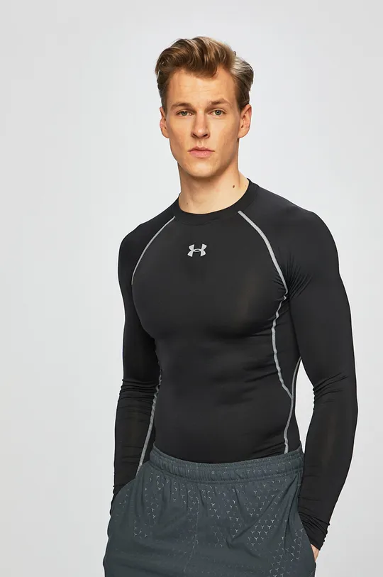 čierna Under Armour - Pánske tričko HeatGear® Armour Long Sleeve Compression Shirt 1257471 Pánsky