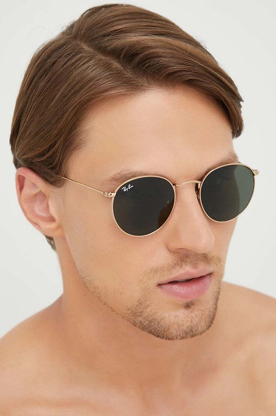 злато Слънчеви очила Ray-Ban ROUND METAL Чоловічий