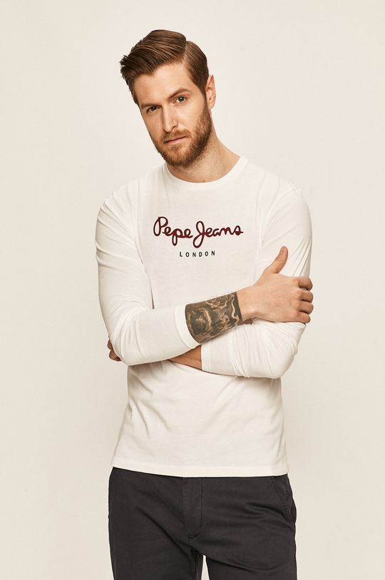 bílá Pepe Jeans - Tričko s dlouhým rukávem