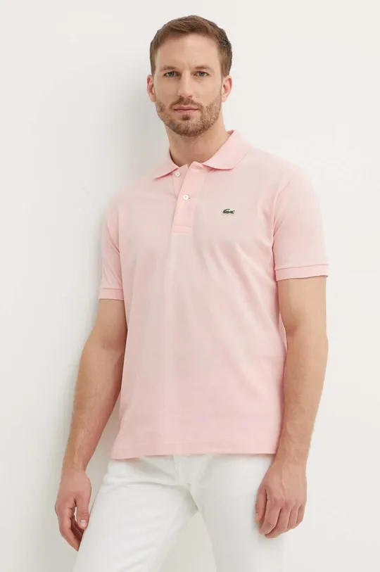 pink Lacoste cotton polo shirt Men’s