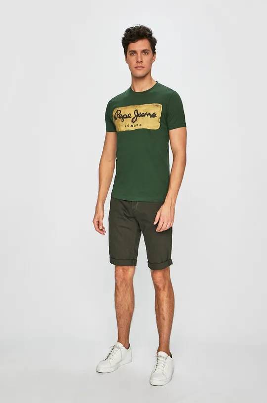 Pepe Jeans - Pánske tričko Charing zelená