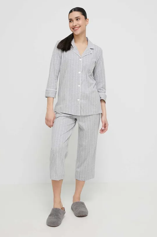 γκρί Βαμβακερές πιτζάμες Lauren Ralph Lauren Γυναικεία