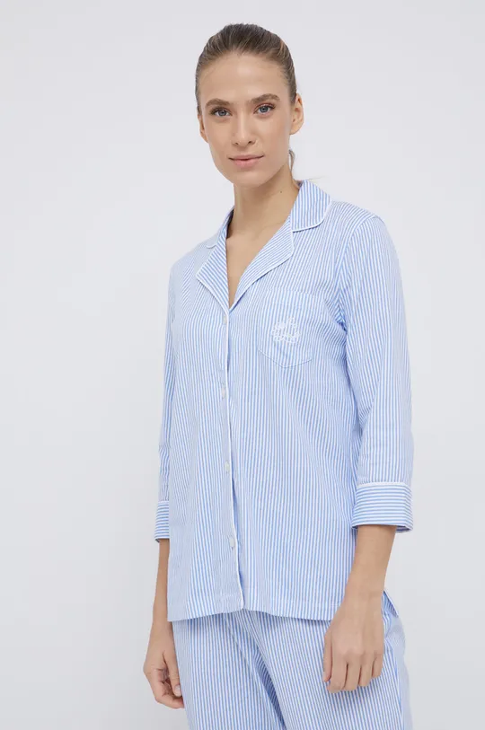Βαμβακερές πιτζάμες Lauren Ralph Lauren μπλε