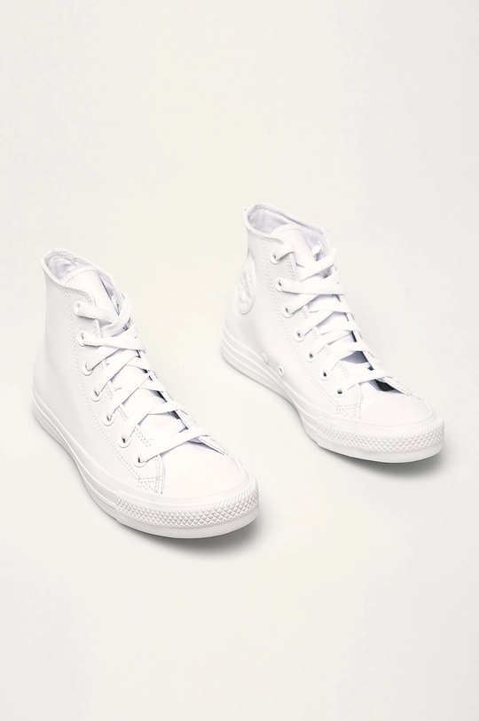 Converse - Πάνινα παπούτσια Chuck Taylor All Star Leather λευκό