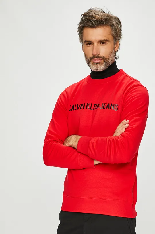 червоний Calvin Klein Jeans - Бавовняна кофта Чоловічий