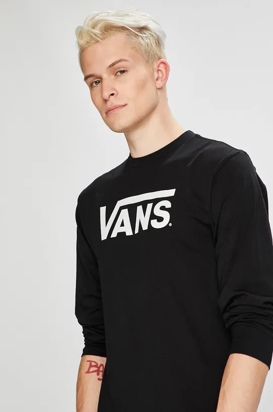čierna Vans - Pánske tričko s dlhým rukávom