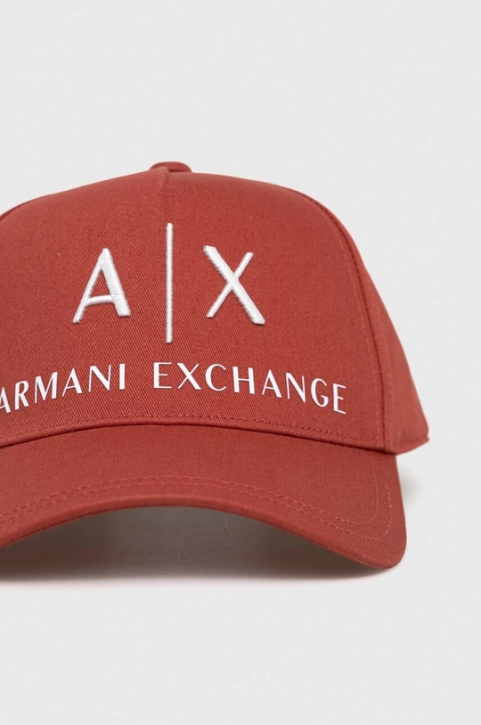 Bombažna kapa Armani Exchange oranžna