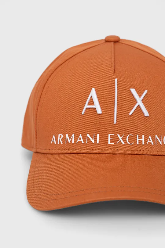 Armani Exchange czapka pomarańczowy