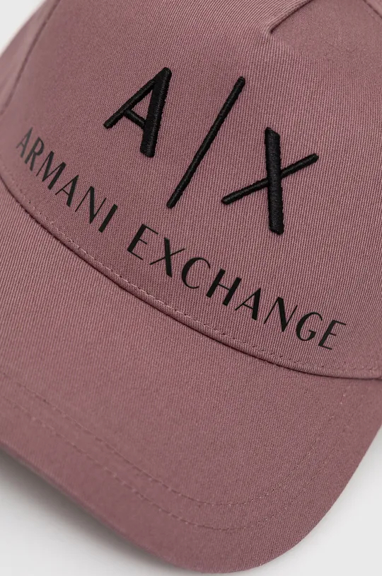 Бавовняна кепка Armani Exchange фіолетовий