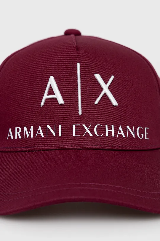Bombažna kapa Armani Exchange bordo