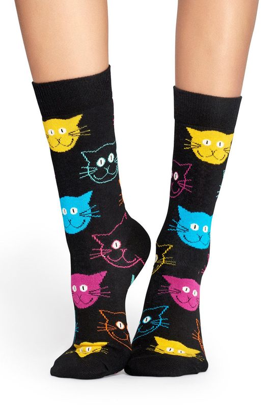 Happy Socks - Ponožky Cat černá