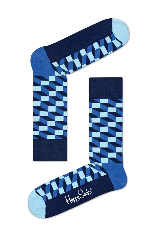 modrá Happy Socks - Ponožky Filled Optic Dámsky