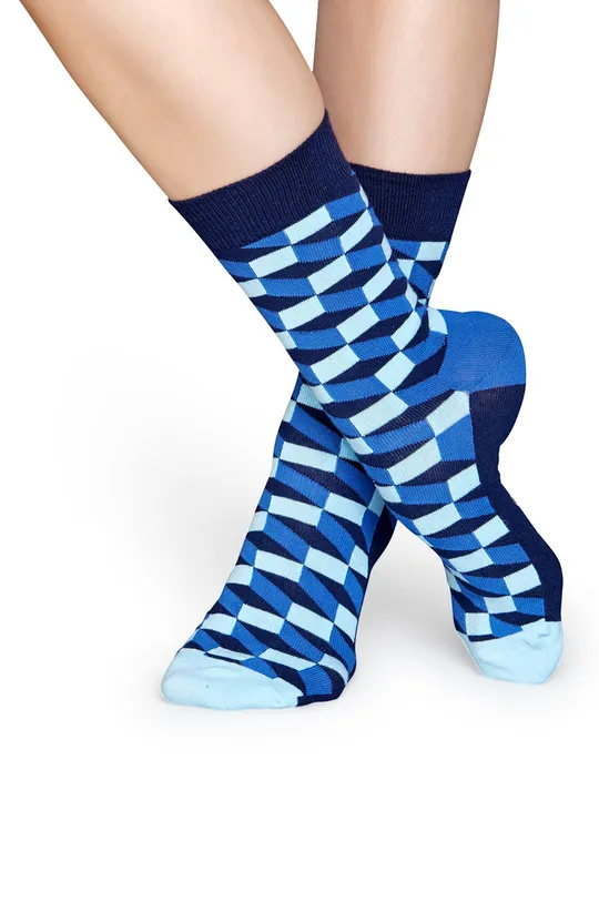 Happy Socks - Skarpetki Filled Optic niebieski