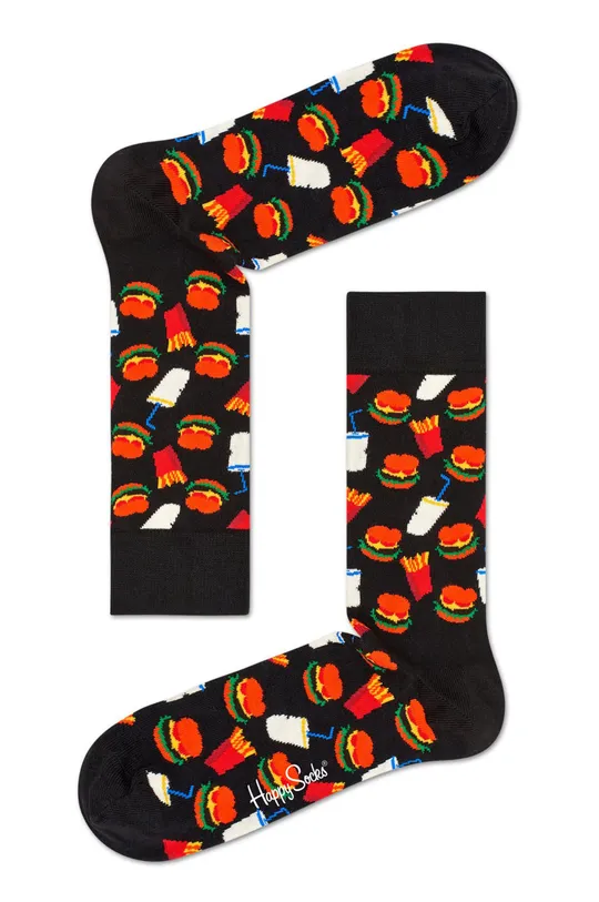 čierna Happy Socks - Ponožky Hamburger Pánsky