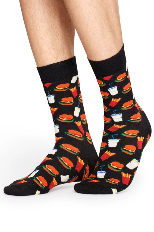 Happy Socks - Skarpety Hamburger czarny