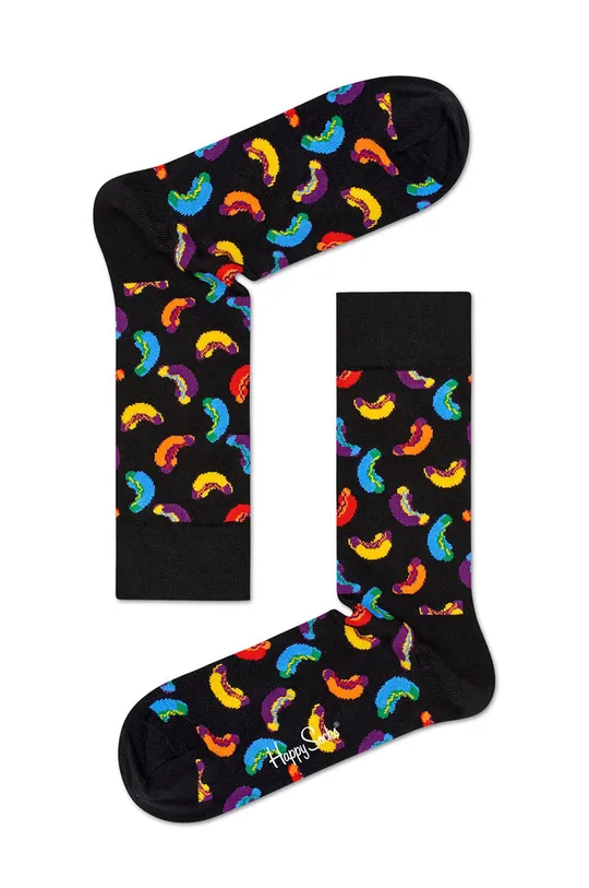 čierna Happy Socks - Ponožky Hot Dog Pánsky