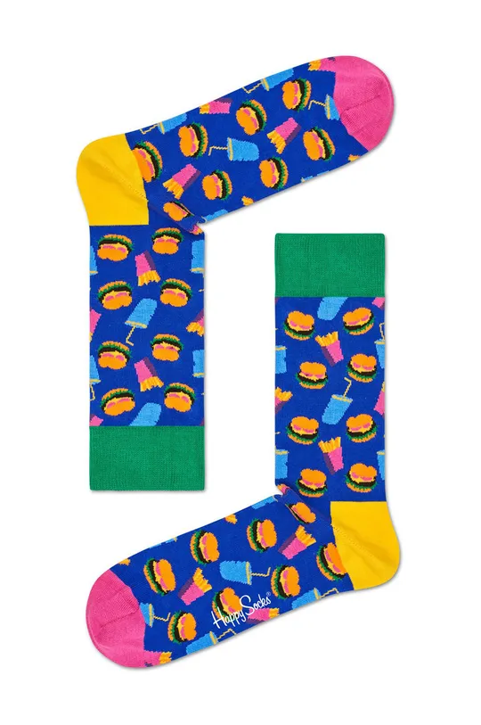 modrá Happy Socks - Ponožky Hamburger Pánsky