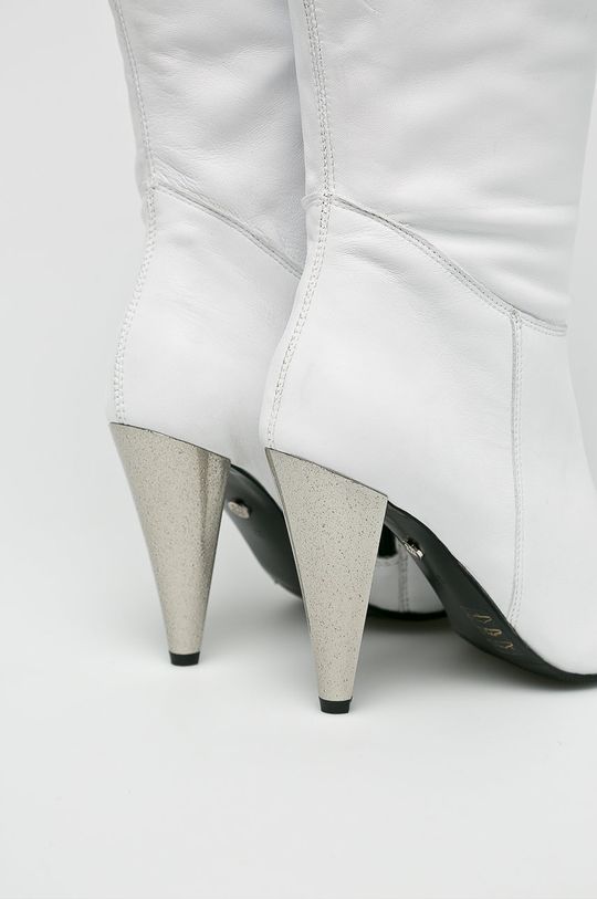 Solo Femme - Vysoké čižmy biela