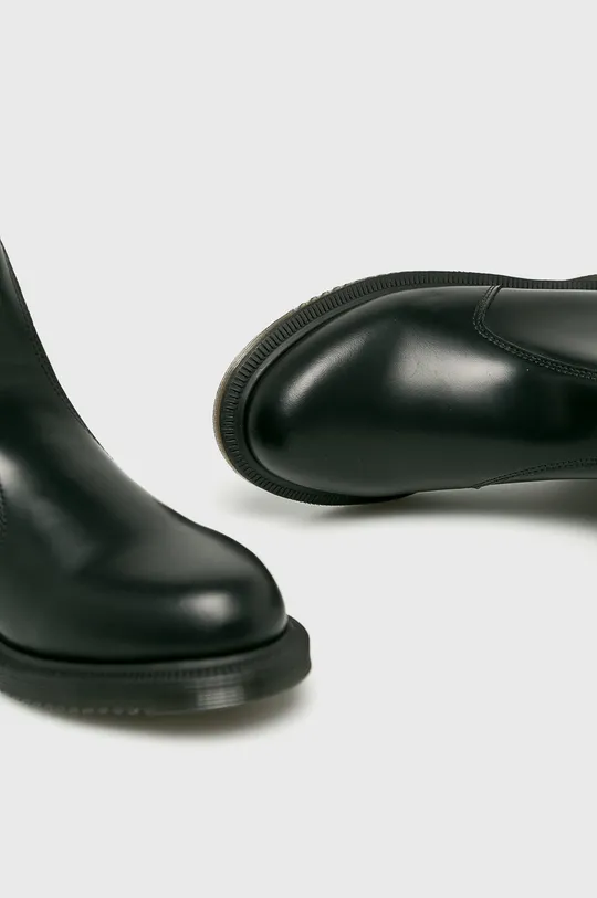 black Dr. Martens leather chelsea boots Flora