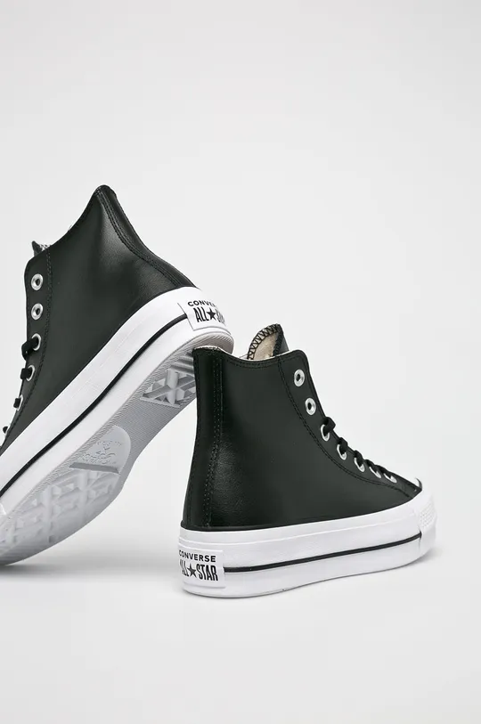 Converse leather trainers black