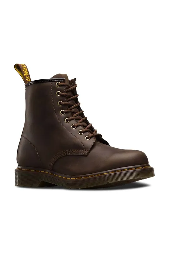 womens dr martens crafted olive interlace boot dark brown bronze leather brązowy