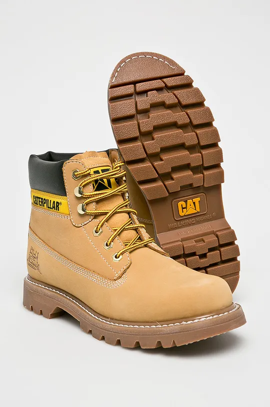 μπεζ Caterpillar - Δερμάτινες μπότες πεζοπορίας Colorado