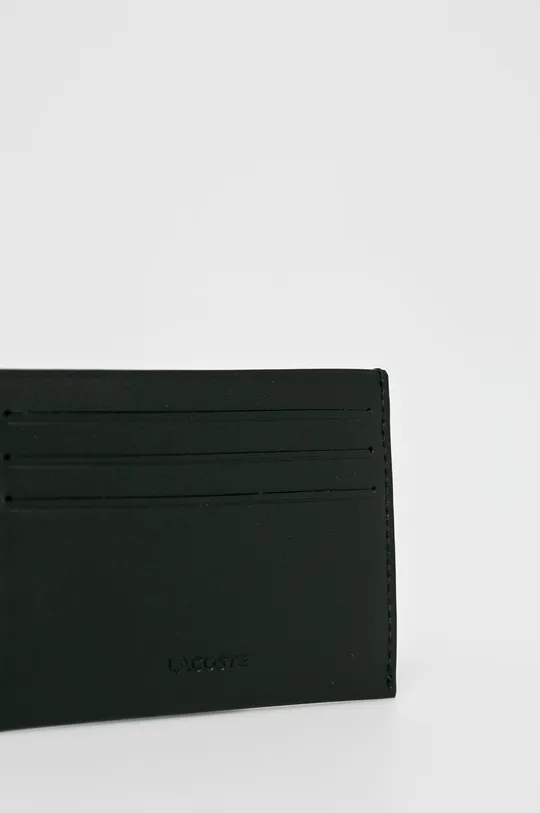 Lacoste - Δερμάτινο πορτοφόλι μαύρο