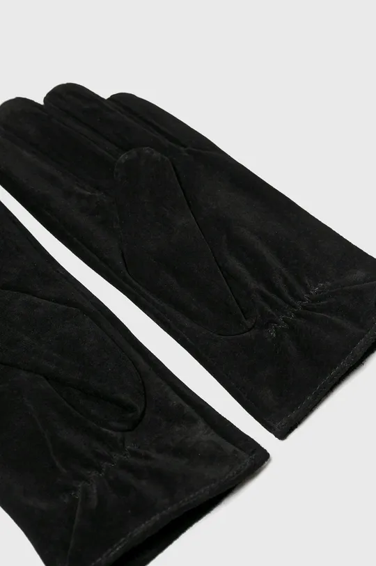Pieces - Δερμάτινα γάντια μαύρο