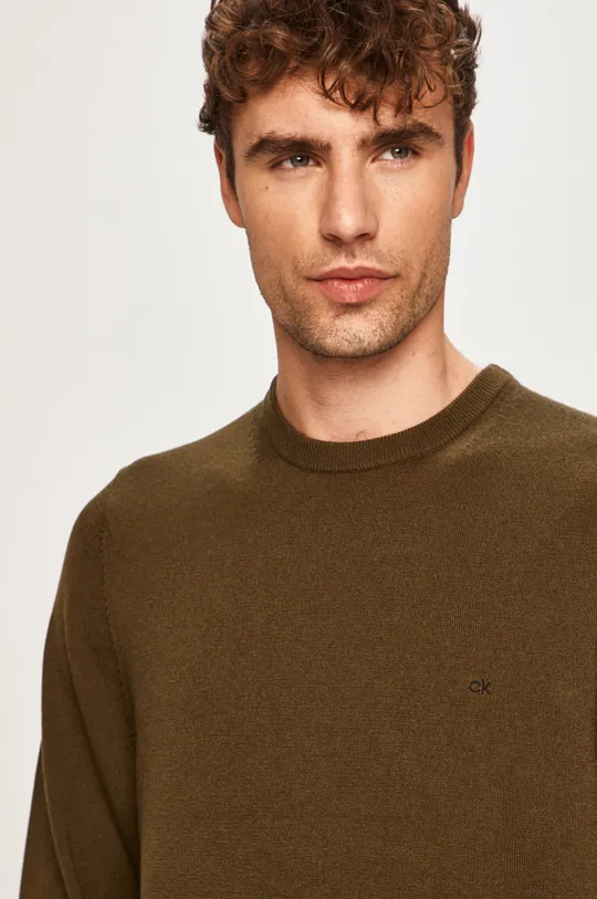зелений Calvin Klein - Вовняний светр Чоловічий