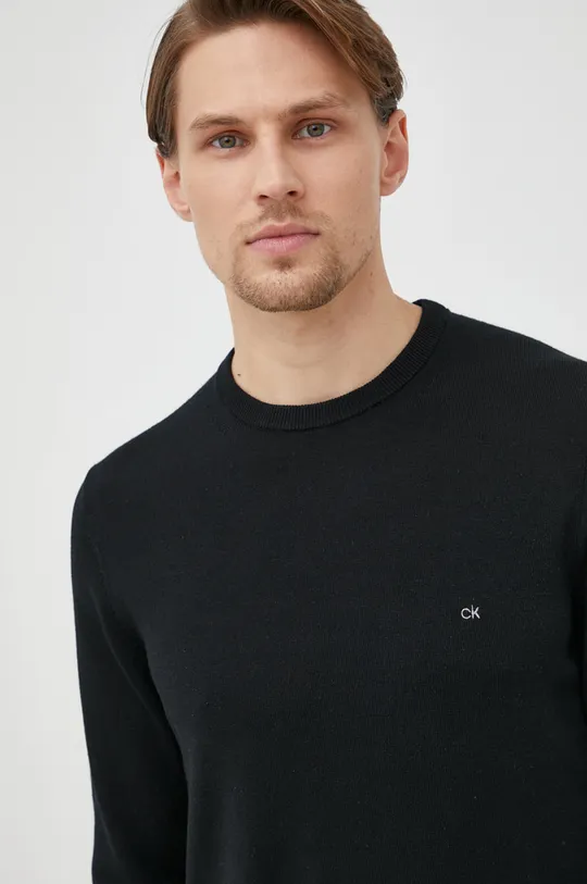 μαύρο Calvin Klein Μάλλινο πουλόβερ