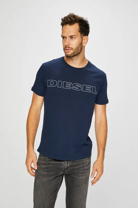 granatowy Diesel - T-shirt Męski