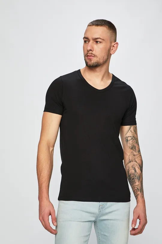 czarny Jack & Jones - T-shirt Męski