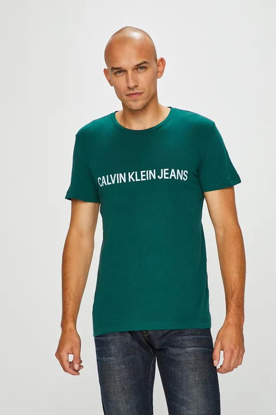 tyrkysová Calvin Klein Jeans - Pánske tričko Pánsky