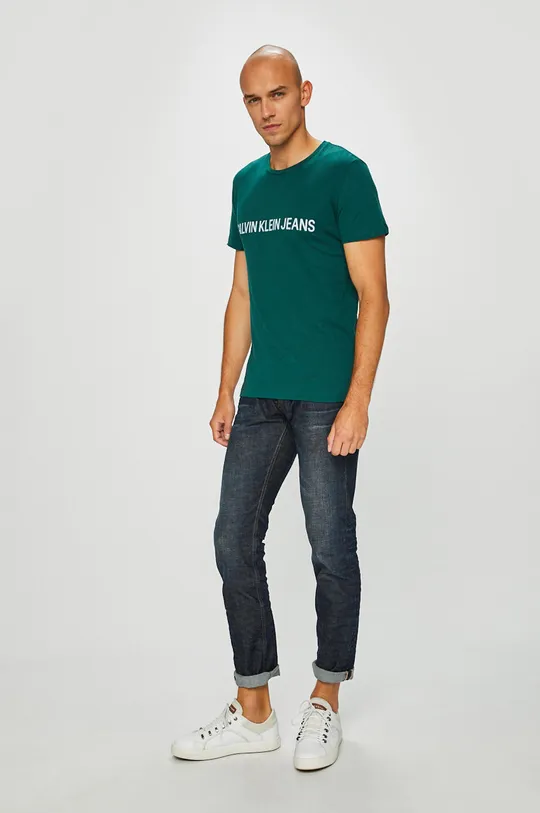 Calvin Klein Jeans - Pánske tričko tyrkysová
