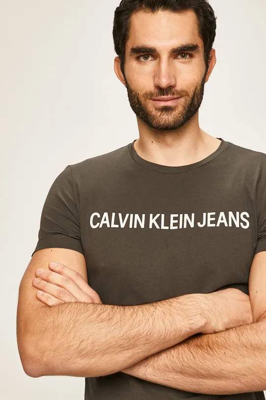 szary Calvin Klein Jeans - T-shirt J30J307856