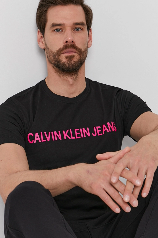 czarny Calvin Klein Jeans - T-shirt J30J307856