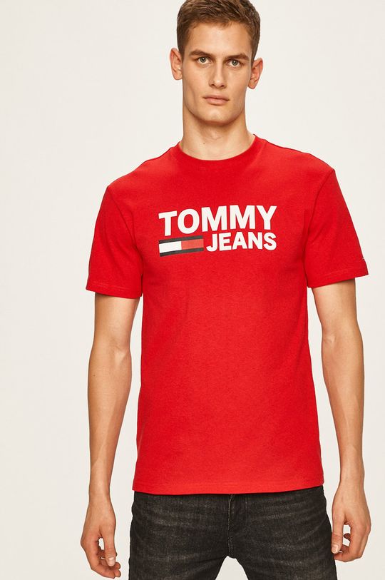 červená Tommy Jeans - Pánske tričko Pánsky