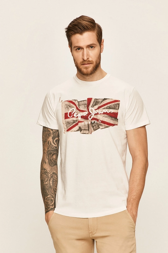 biały Pepe Jeans - T-shirt Męski