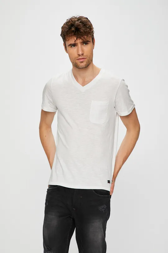 biela Produkt by Jack & Jones - Pánske tričko Pánsky