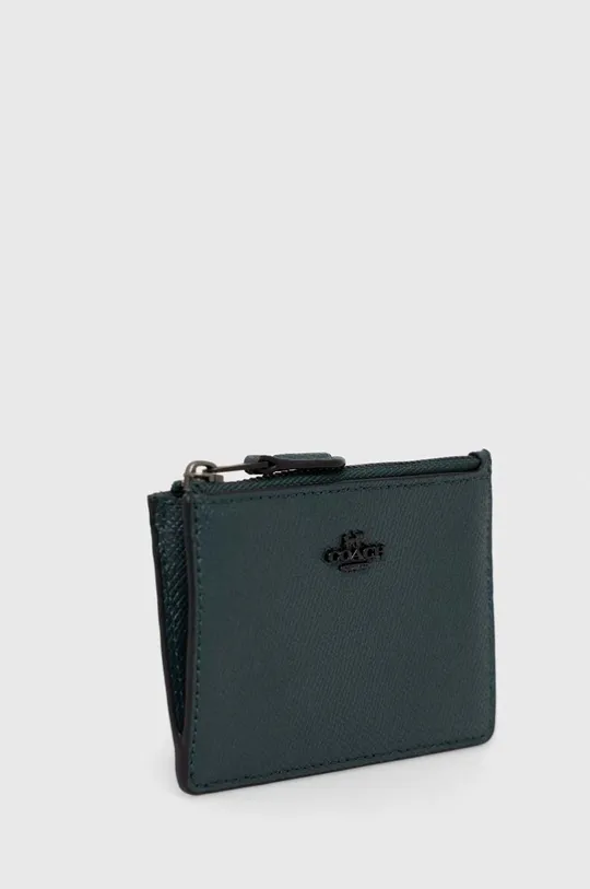 Шкіряний гаманець Coach зелений