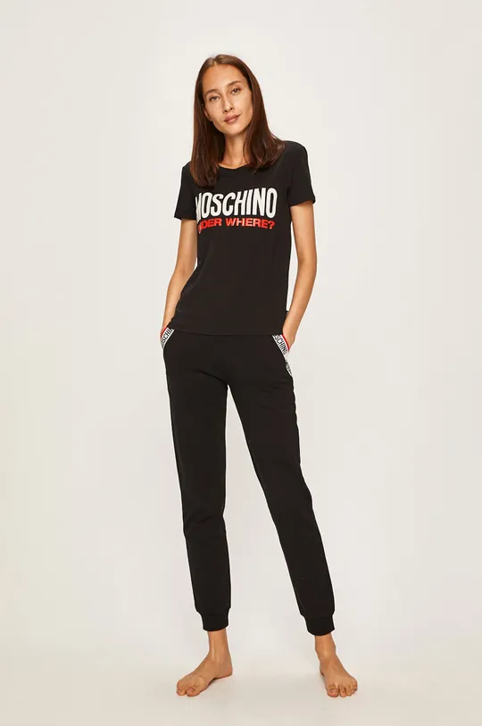 Moschino Underwear - Pyžamové tričko čierna