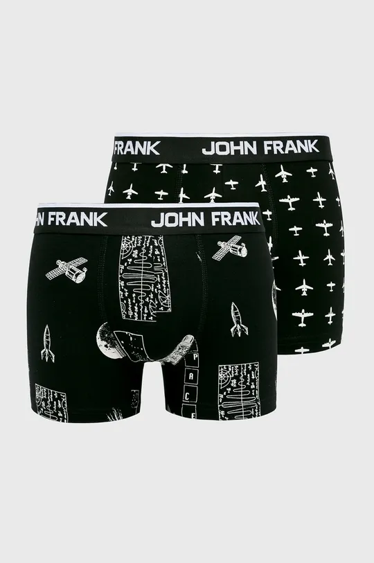 czarny John Frank - Bokserki (2-pack) Męski