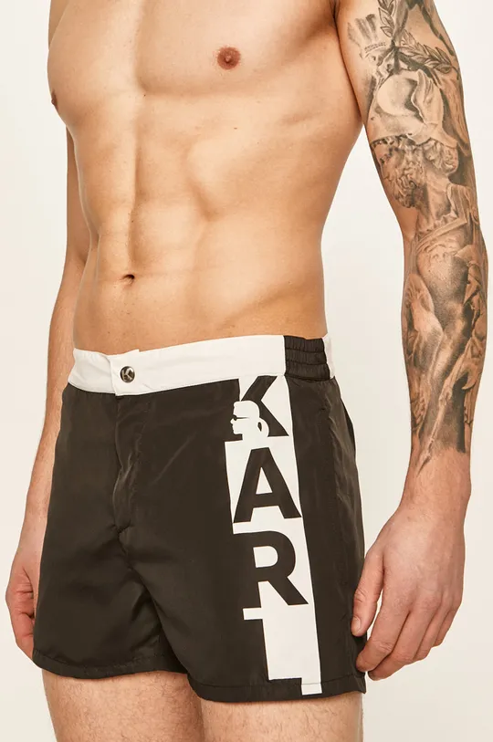 Karl Lagerfeld - Szorty kąpielowe KL19MBS02 czarny