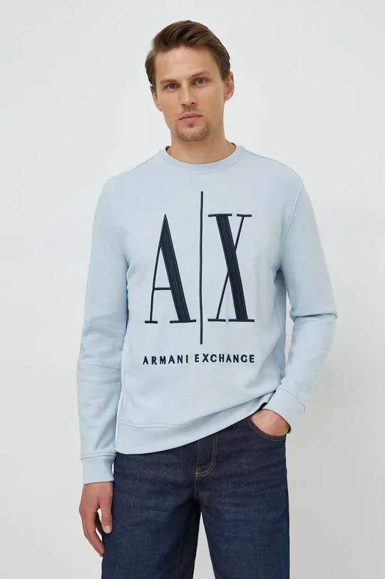 modra Armani Exchange pulover Moški
