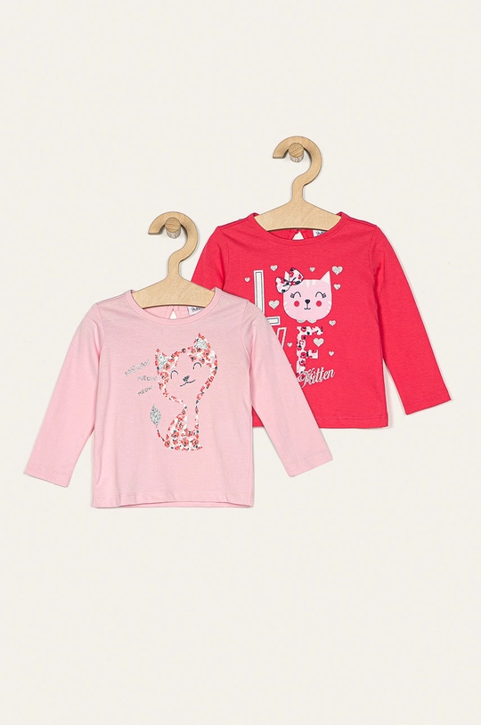 Blukids - Longsleeve copii 68-98 cm (2-pack) print roz 6140.5380781